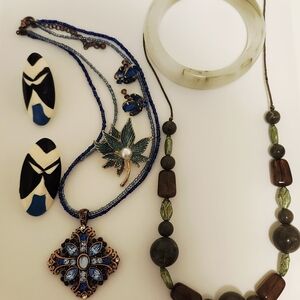 Blue And Green Vintage-Modern Jewelry Lot